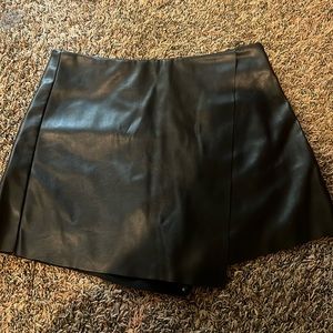 Leather skort